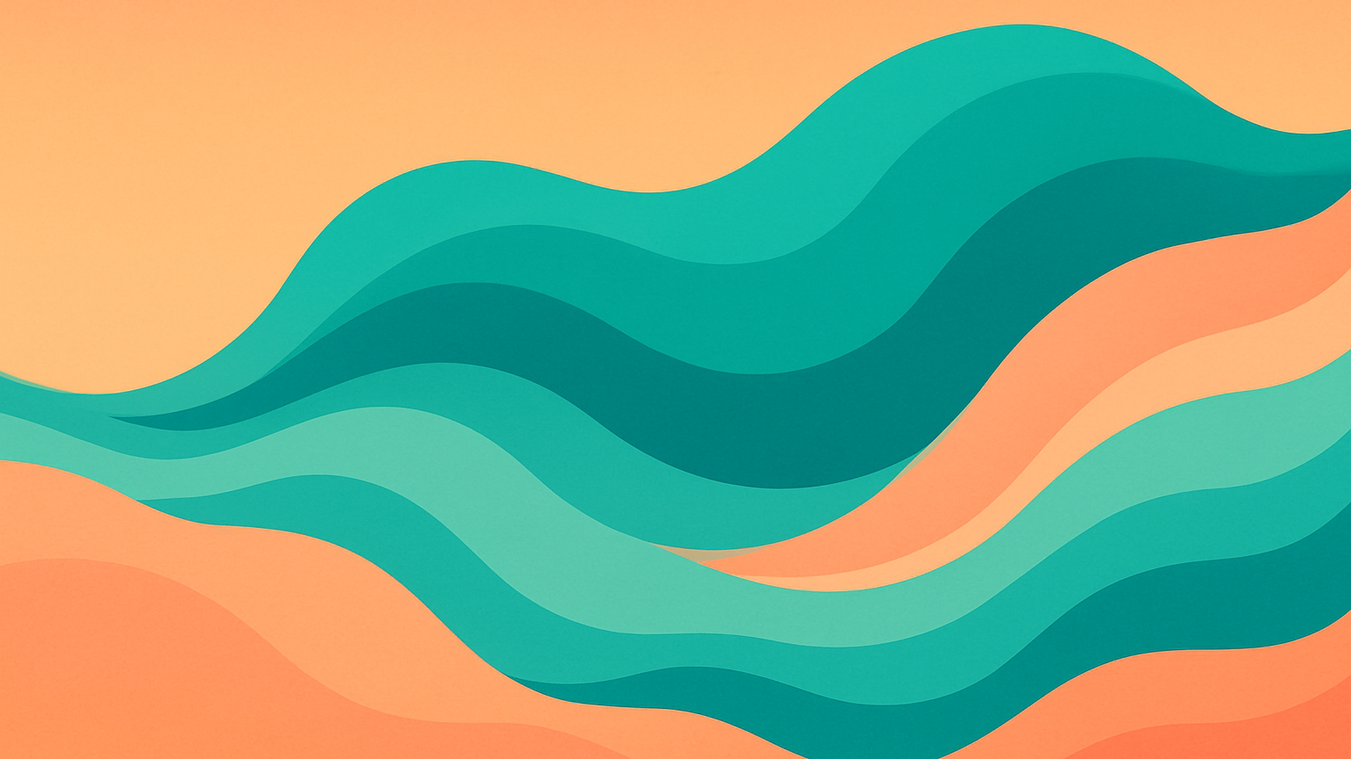 Abstract flowing teal and coral waves representing bladder health awareness